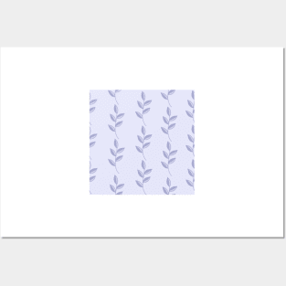 Leaves string repeat pattern in lavender Posters and Art